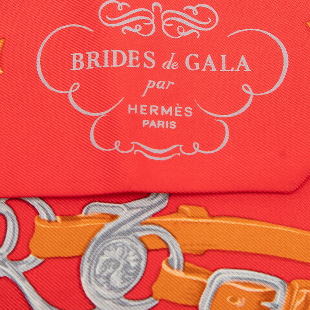 Hermes Twilly Brides de Gala Scarf Muffler Red Silk Women's HERMES - Picture 3 of 6